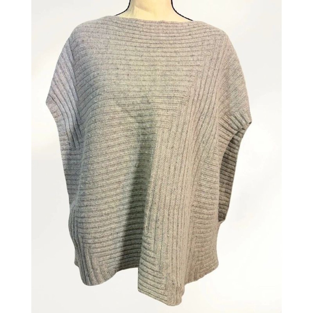Pure Jill Grey Box Sweater Size XS S Wool Linen Blend Boatneck Oversized